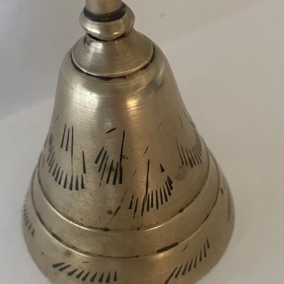 Vintage Brass Bell Etched. 6 Inch. Great tone - Picture 3 of 7